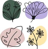 boho flower and leaf design for templates. vector