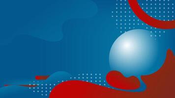 Blue background with red circle and ball made of dots and lines vector