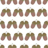 Acorn. Ripe oak tree seed. Simple seamless pattern. illustration. vector