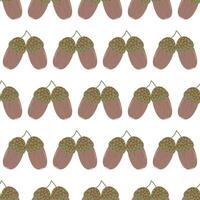 Acorn. Ripe oak tree seed. Simple seamless pattern. illustration. vector