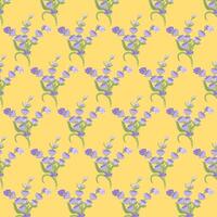 A sprig of lavender. Purple flower. Seamless pattern. illustration. vector