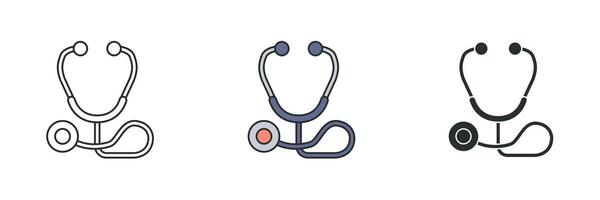 Stethoscope Icon. Medical or Healthcare theme symbol illustration isolated on white background vector