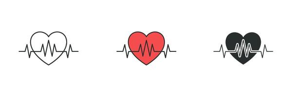 Heartbeat Icon. Medical or Healthcare theme symbol illustration isolated on white background vector