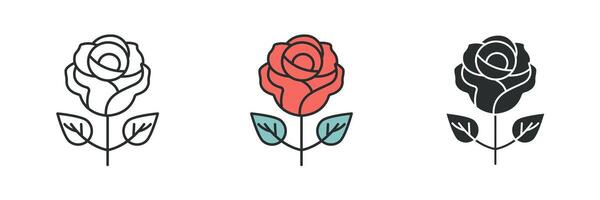 Rosa icono símbolo ilustración aislado en blanco antecedentes vector