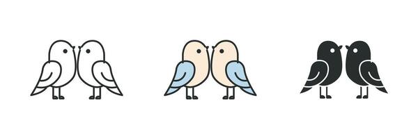 amor aves icono símbolo ilustración aislado en blanco antecedentes vector