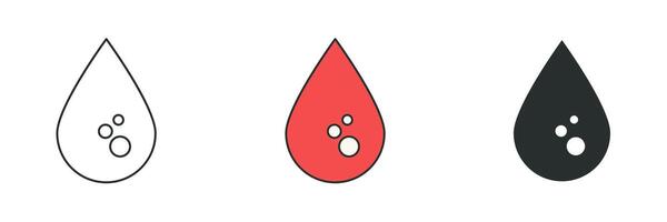 Blood Drop Icon. Medical or Healthcare theme symbol illustration isolated on white background vector