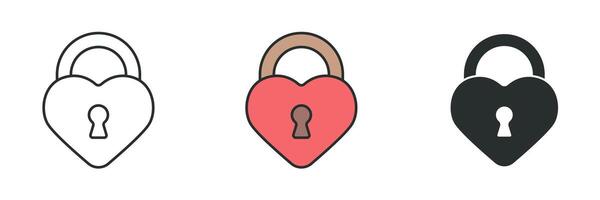 Heart with Lock Icon symbol illustration isolated on white background vector