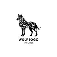 Tribal Inspired Wolf Logo vector