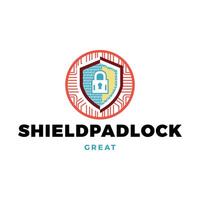 Shield Padlock Icon Logo Design Template vector