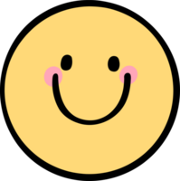 rétro sensationnel sourire emoji fleur dessiné à la main doublé griffonnage png