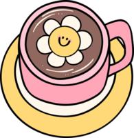 rétro café tasse sensationnel boisson branché doublé griffonnage dessiné à la main png