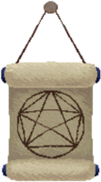 Witch's spell book and scroll png