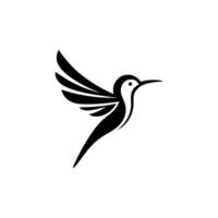 Black and white hummingbird logo illustration vector