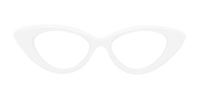 Isolated of white cat eye glasses frame. vector