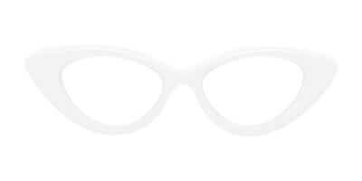 Isolated of white cat eye glasses frame. vector