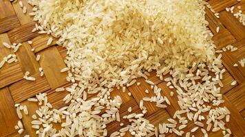 Close up of rice white rice grain photo