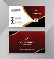 Luxury and elegant dark black business card design with gold style minimalist print template vector