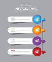 infographic design for Business data visualization. Process chart vector