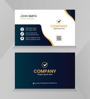 Luxury and elegant dark black business card design with gold style minimalist print template vector