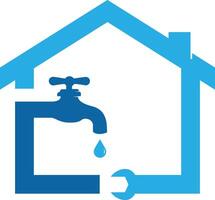 home with water tap logo Design vector