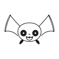 Bat black and white cartoon character design collection. White background. Pets, Animals. vector