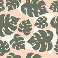 Monstera leaf seamless pattern vector