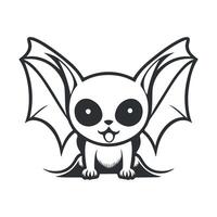 murciélago negro y blanco dibujos animados personaje diseño recopilación. blanco antecedentes. mascotas, animales vector