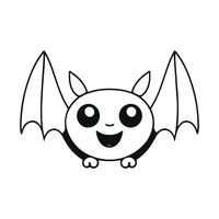 Bat black and white cartoon character design collection. White background. Pets, Animals. vector