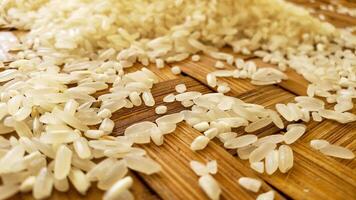 Close up of rice white rice grain photo