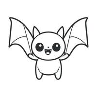 Bat black and white cartoon character design collection. White background. Pets, Animals. vector