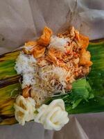 indonesian food called nasi camp photo