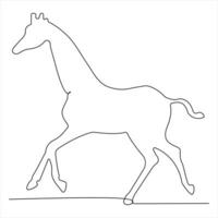 Continuous single line drawing of a giraffe animal concept single line draw design illustration vector