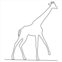 Continuous single line drawing of a giraffe animal concept single line draw design illustration vector