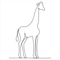 Continuous single line drawing of a giraffe animal concept single line draw design illustration vector