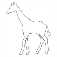 Continuous single line drawing of a giraffe animal concept single line draw design illustration vector