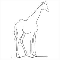 Continuous single line drawing of a giraffe animal concept single line draw design illustration vector