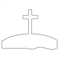 Continuous Jesus Christ sketch good Friday single line illustration. vector