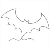 continuo soltero línea Arte murciélago dibujo contorno ilustración vector