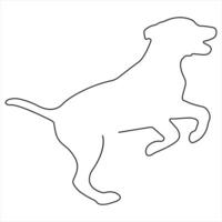 Continuous single line drawing of a dog dog single line drawing illustration vector