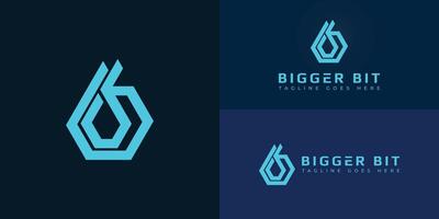 Abstract initial hexagon letter B or BB logo in blue cyan color isolated on multiple background colors. The logo is suitable for digital marketing company logo design inspiration templates. vector