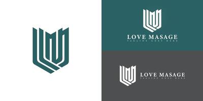 Abstract initial hexagon letter LM or ML logo in green color isolated on multiple background colors. The logo is suitable for wellness and spa business brand logo design inspiration templates. vector