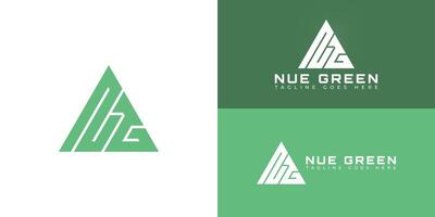 Abstract initial triangle letter NG or GN logo in green color isolated on multiple background colors. The logo is suitable for home health care business logo design inspiration templates. vector