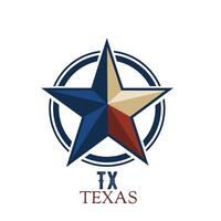 estrella de Texas con americano color Perfecto para imprimir, vestir, pegatinas, etc vector