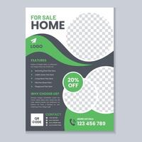 Real estate flyer template design and property flyer or home sale flyer layout design vector