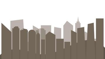 Monotone Cityscape Illustration Featuring a Detailed Urban Background with Skyscrapers and Buildings Highlighting the Elegance and Simplicity of City Life in a Minimalistic Artistic Style vector