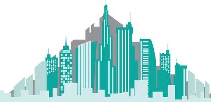 Monotone Cityscape Illustration Featuring a Detailed Urban Background with Skyscrapers and Buildings Highlighting the Elegance and Simplicity of City Life in a Minimalistic Artistic Style vector