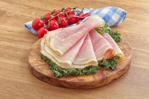 Pork ham snack over board photo