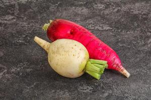 Fresh vegetable - daikon for vegan cuisine photo