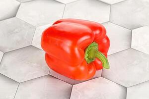 Ripe red Bulgarian bell pepper photo