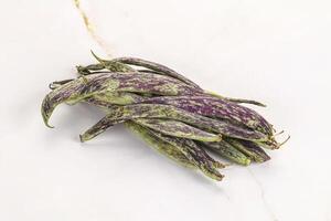 Raw green bean string heap photo